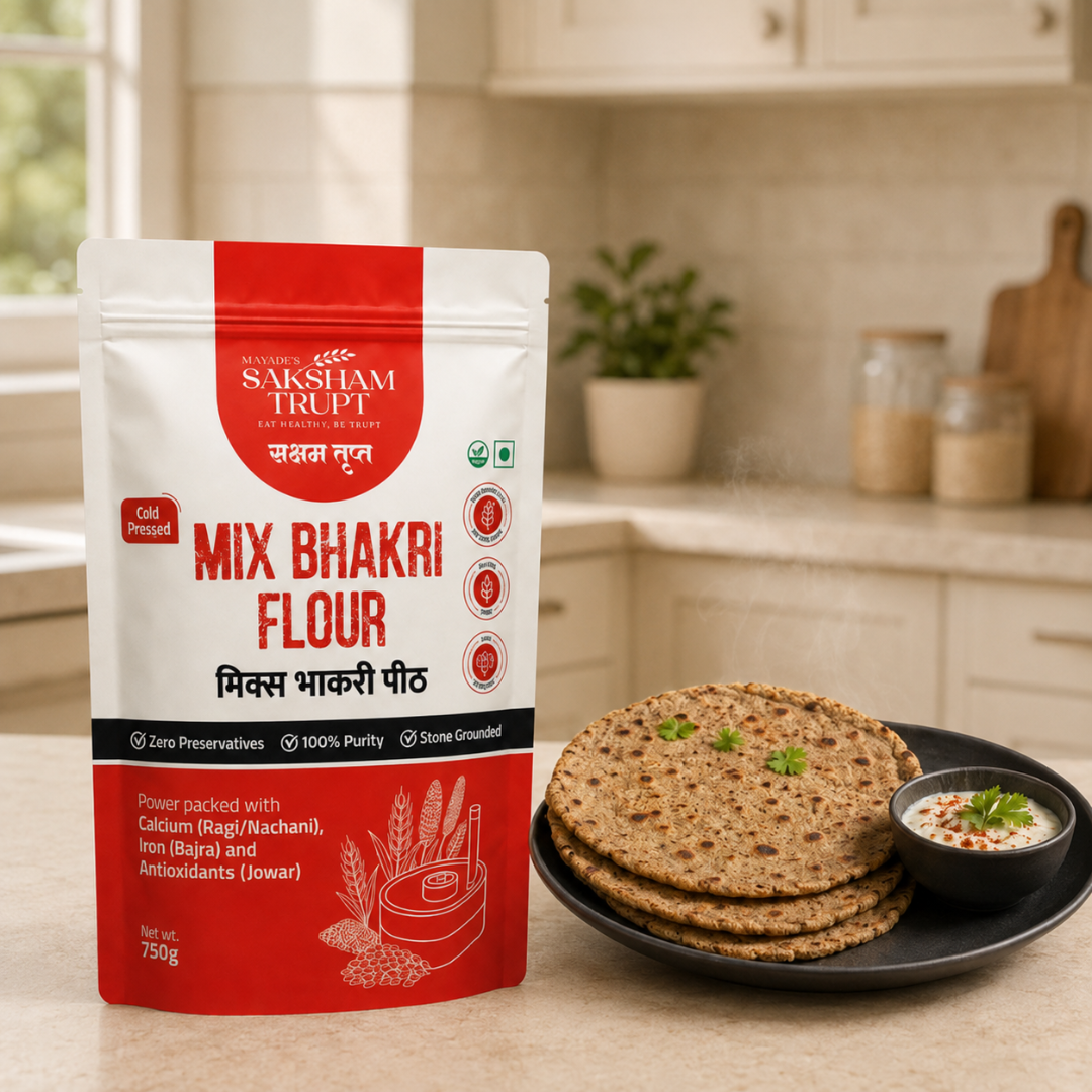 mix bhakri flour packet 750g saksham trupt