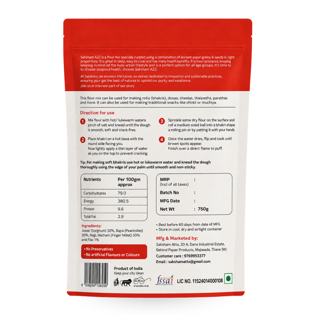 Saksham Trupt Mix Bhakri Flour – Traditional Nutrition for Everyday Health | 750G - Image 2
