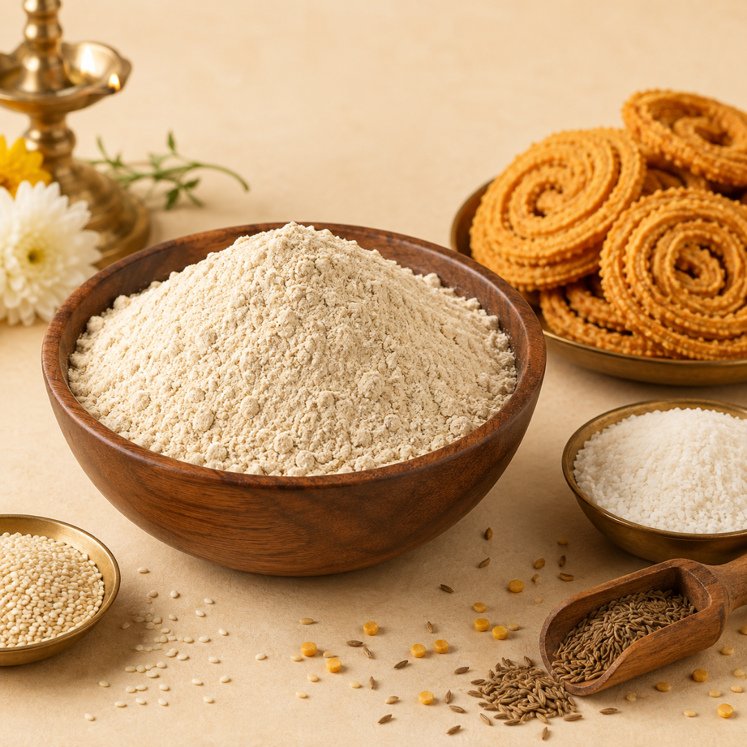 chakali bhajani flour bowl